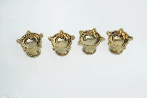 Set of 4 Ceramic Designer Oil Diya | Traditional Lighting Diya | Handmade Ceramic Diya for Home & Diwali Decoration - Temple décor Diya for god Worship