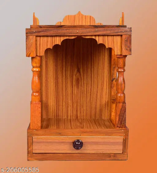 Hydroshell Wooden Plywood Mandir for Pooja Room Home Decoration Wall Hanging Temple