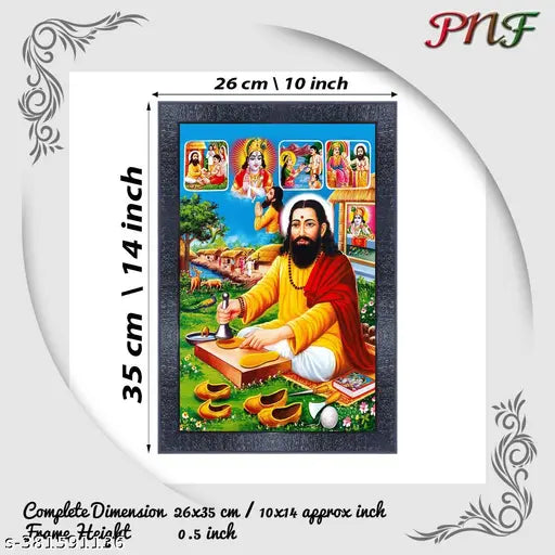 PnF Saint Ravidas Religious Wood Photo Frames with Acrylic Sheet (Glass) for Worship/Pooja 20858