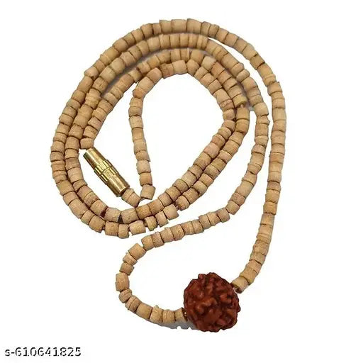 Tulsi Mala Kanthi with rudraksh for Vishudha Throat Chakra