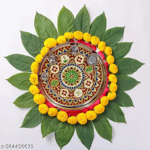 Pride Kitchen Puja Thali for Home & Temple | Decorative Pooja Thali for Festivals & Daily Prayer