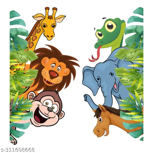 Sticker Yard Jungle Animals PVC Vinyl Wall Sticker Size 61X60CM
