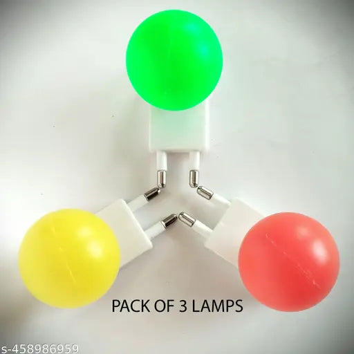 2 pin handy led night lamp set of 3  Round shapeblamp with different colours