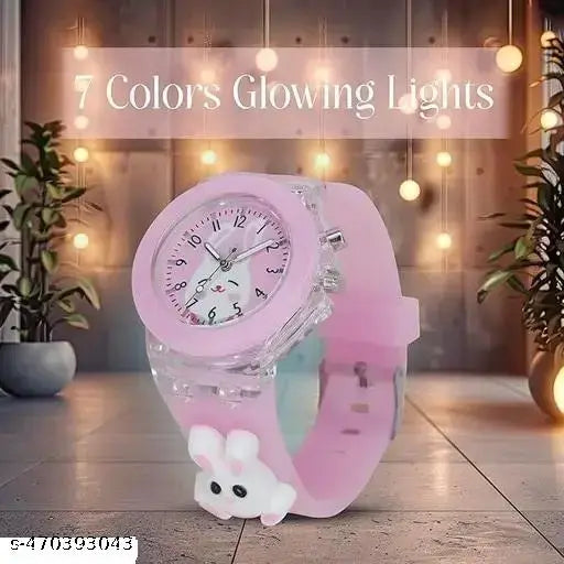 3D Printed Cartoon Printed Glowing LED Light Kids (Age:3-10 Years) Gift Analog Watch - For Boys & Girl