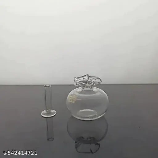 Modak Shape Glass Deepak Set – Pack of 2 | 60ml Multipurpose Chambu Lamps for Puja, Aromatherapy, Wellness & Interior Decoration