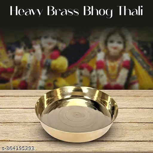 Sai Collection Pure Brass Pooja Bhog Thali Small for Temple Home Laddu Gopal Bhog