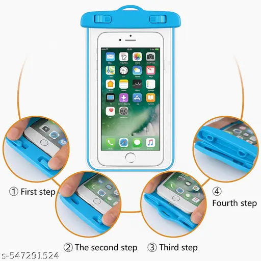 Pack of 4 Waterproof Mobile Pouch Cover – Multicolor | Dust Resistant | Universal Size | With Neck Strap