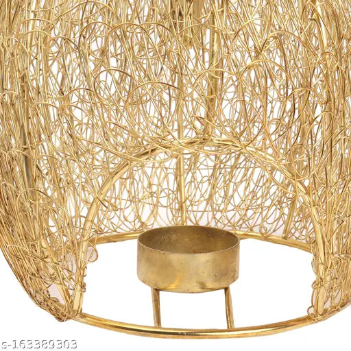 Metal Wall Hanging Bird House Gift Candle Lamp Tea Light Holder Decorations on Diwali and all Festival and Occassions. Gold Plated Tealight Holder Set  (Gold, Pack of 1)