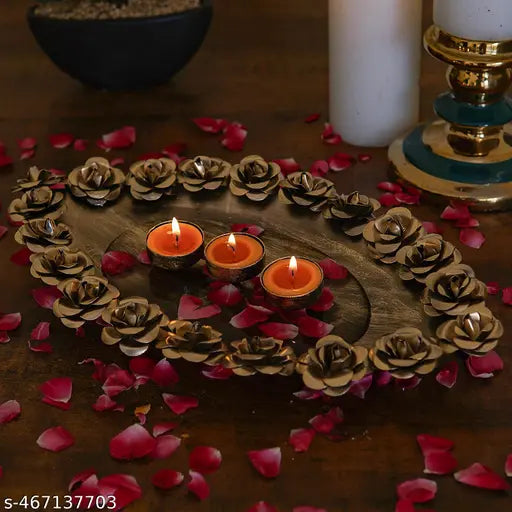 Craftlayout Metal Diya Diwali Decoration Items Home Décor Oil Lamp Decorative Pooja Articles Deep Lamp Festive Gift - Glossy