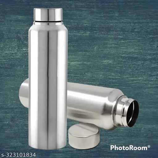 ( PACK OF 1 ) (( ORGAN )) Stainless Steel Sports Water Bottles |Steel bottel | Sports bottle| School bottle | Office bottle | College bottle| Single Wall BPA Free & Leak Proof Cap and Steel Bottle silver, Steel fridge Bottle, Water Bottle 900ml ( 1L Appro