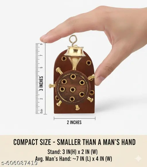 Sheesham Wood and Brass Hanging Incense Stick Holder for Home Temple | Agarbatti Stand for Puja | Dhoop and Agarbatti Holder with Ash Catcher