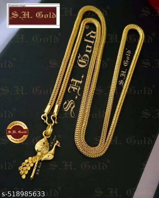 IMPORTED AD CHAIN SIZE 24 PREMIUM QUALITY MICRO GOLD PLATED PENDANT WITH CHAIN
