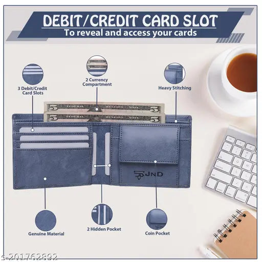 Craft Line Attractive Sky Blue Wallet two fold Wallets For Men