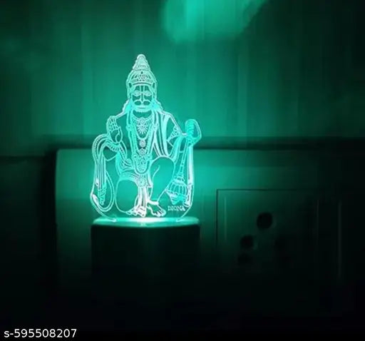 DIONA Hanuman LED Night 3D Lamp Illusion Multi Colour Changing Night Light Fir Festival Gift , Bed room, Kids room , temple, office portable night lamp