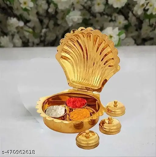 Brass Kumkum Holder HOLDER , Sindoor   with Lid
