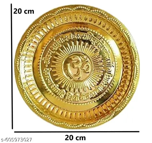 ANI DIVINE Beautiful Handcrafted Lakshmi  Ganesh Idols with  Lotus  Crystal Diya & 8 Inch Brass Engraved Pooja Thali  For Diwali Puja, Home Temple, Auspicious Beginnings, Wealth, Success, Prosperity