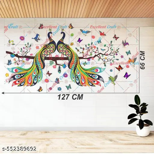 Delight Art ! Branches With Peacock Design Wall Sticker