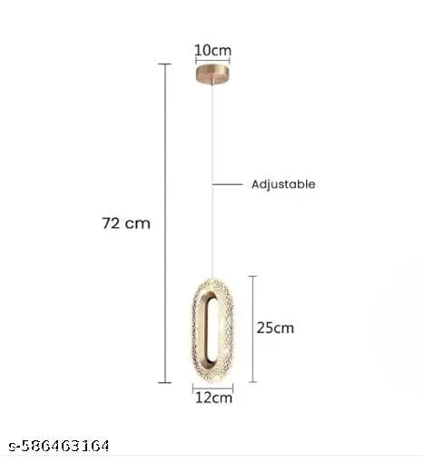 Metal Stunning Oval 3 Light (Wh/WW/NW) Hanging Light for Living Room/Modern Style Led Pendant Lamps for Bedroom/ Ceiling Lights for Home/Led Pendant Light for Ceiling/Home/Cafe/Bar,Pack of 2