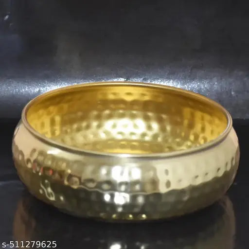 AYNCRAFT Urli Bowl for Floating Flowers and Tea-Light Candles Home, Office and Table Decor (Hammered Urli Bowl 10 Inch Golden