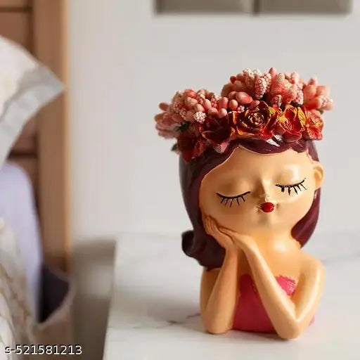 Miniature Decor Items - Cute Table Resin Showpiece Set for Home Decor Decorative Stylish Showpieces Figurines for Living Room Gifting Study Room Decoration Accessories (Sleepy Girl,