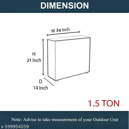 Outdoor AC Unit Cover for 1.5 Ton Split Air Conditioner, Waterproof, Dustproof, Grey