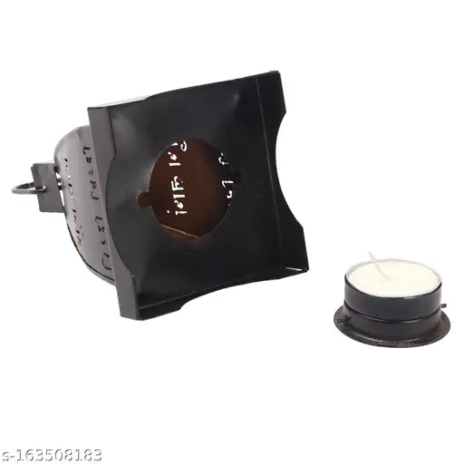 Iron Ganesh Hanging Light Holder Iron Tealight Holder  (Black, Pack of 1)