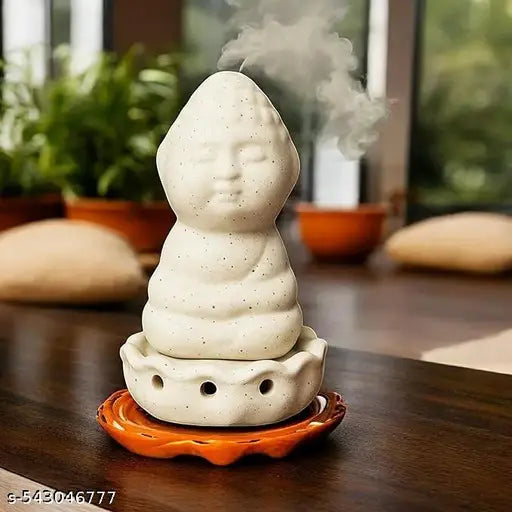 VOIDROP White Little Baby Buddha Handcrafted Incense Holder