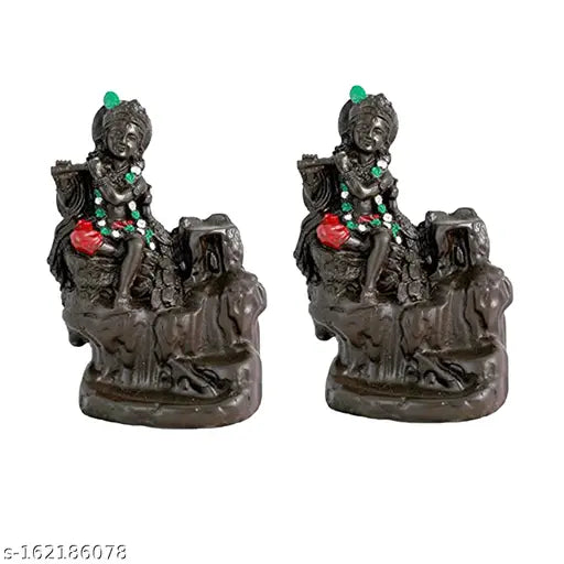 Krishna Backflow for Festival Gift Home Decorative & Showpiece Decorative Showpiece ( set of 2 )