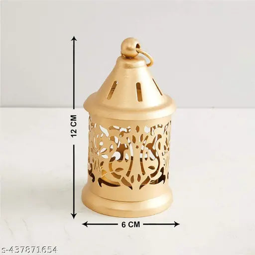 DK Metals Metal Hanging Lantern Gold Color