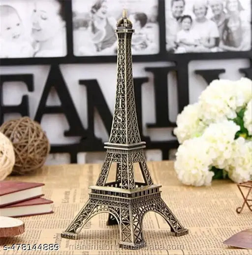 Pseudo Eiffel Tower Sculpture-18cm Metal Decor | Paris Landmark Replica for Home & Office |Decorative Centerpiece Decorative Statue for Living Room, Office, Bedroom for Travelers, Souvenir Collectors, & Housewarming