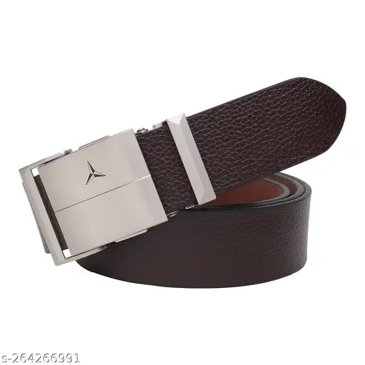 SUNSHOPPINGMen'S Formal Brown Genuine Leather Belt