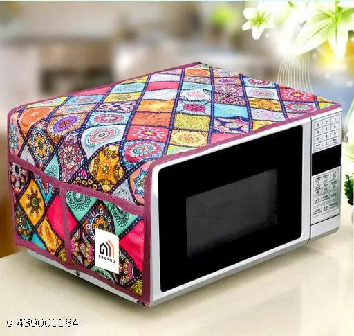 Crosmo 1 Pc Microwave/Oven Top Cover + 1 Pc Fridge/Refrigerator Top Cover + 4 Fridge Mate
