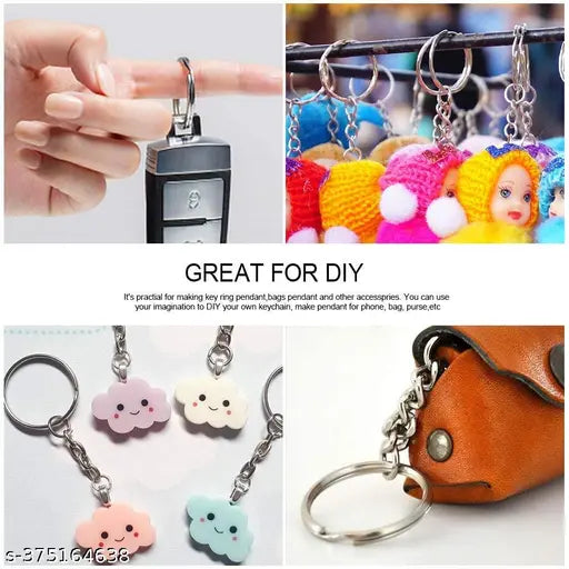 Silver Plated Alloy Split 20pcs  Key Chains 25mm with 26mm chains and 20pcs Open Jump Ring for Craft Key Ring (pack of 20)