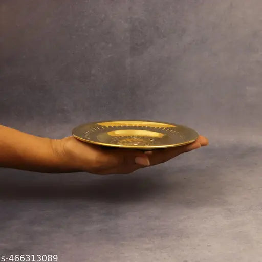 Putrika Traditional Handcrafted Brass Utensil Pongal Pot Sipple Plate|Cookware|Sankranthi Festival|Plate with Holes(Small Sipple Plate)