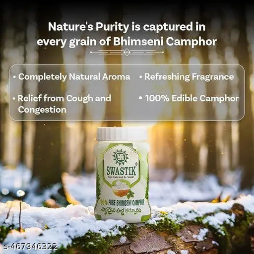 Kapoor | Organic & Original Bhimseni Camphor Jar || Bhimseni Camphor Flakes for Purifying & Pleasant Fragrance for Pooja & Hawan, 100gm Jar (Pack of 2)