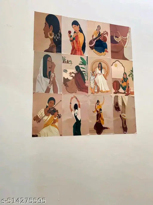 Set-12 Indian Traditional Women Poster for Room,Home wall Decore