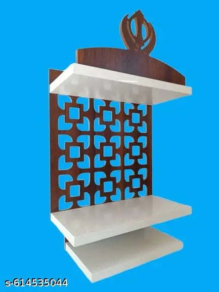 Sikh Wooden Wall Mount Khanda Temple , Wall Hanging Sikh Temple, Brown & White