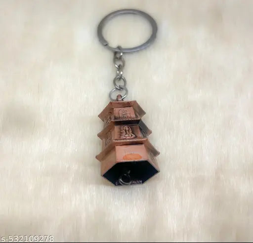 Stylish Brown Bell Keychain for Bike, Car & Bags – Cute Sounding Metal Key Ring & Car Home Pendant Best Sound Combo set 3