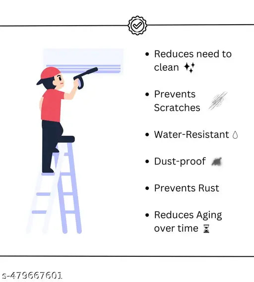Premium Split AC Cover 2 TON | Water-Resistant & Dustproof | Indoor & Outdoor Units COMBO | Elastic Ends for Snug Fit (colour may vary)