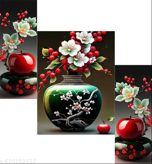 Set of 3 Flower Painting For Living Room 12 Inch x 18 Inch