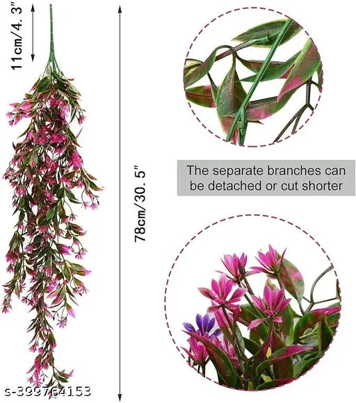 NN Globe Artificial Pink/Green Hanging Plant with Apple pot /Hanging bunch for Decoration with Hanging Hook Artificial Bonsai/Leaf for Home Decor Artificial flower for Decoration