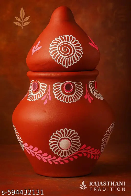 Good N Grab Traditional Pooja Kalash – Clay Mitti  | Mandir Pooja, Navratri, Diwali & Wedding Use | Auspicious Kalash Pot