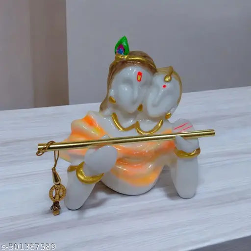Mariners creation Marble Beautifully Handicraft Radha & Krishna Statue for Temple | Decoration Items for Home Decor Living Room Mandir Temple Pooja Room Table Top Office Decorative Gifts | Showpiece for living room makhan chor krishna hand radha rani ladd