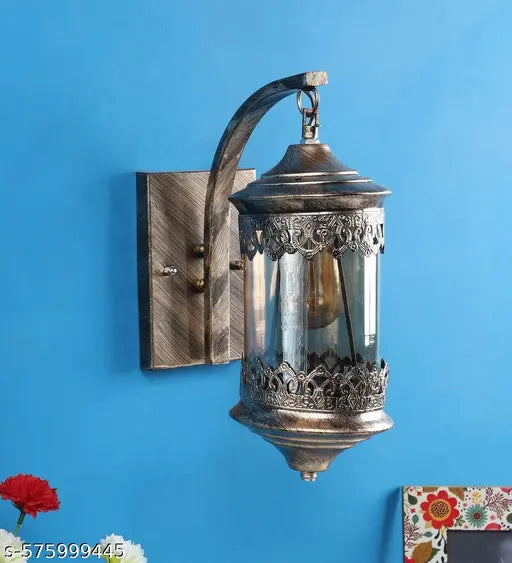 Golden Antique Design Aluminium Wall Light Sconce Lamp with Glass Shade for Dining | Bedroom (without Bulb,corded-electric)