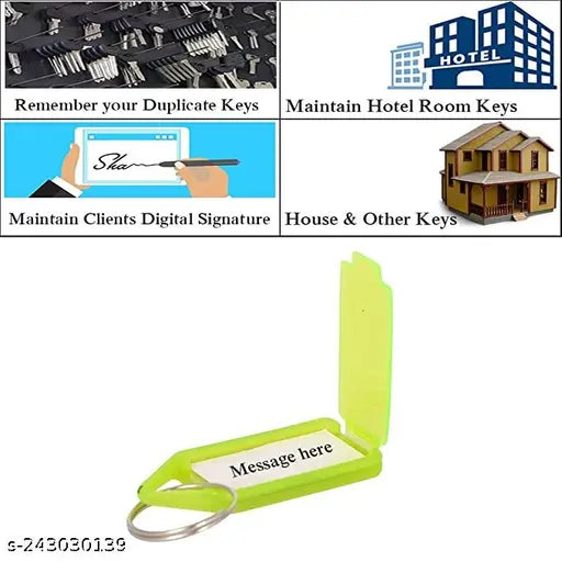 Stealodeal Assorted Color Key and Tag Label Keychain, Pack of 25