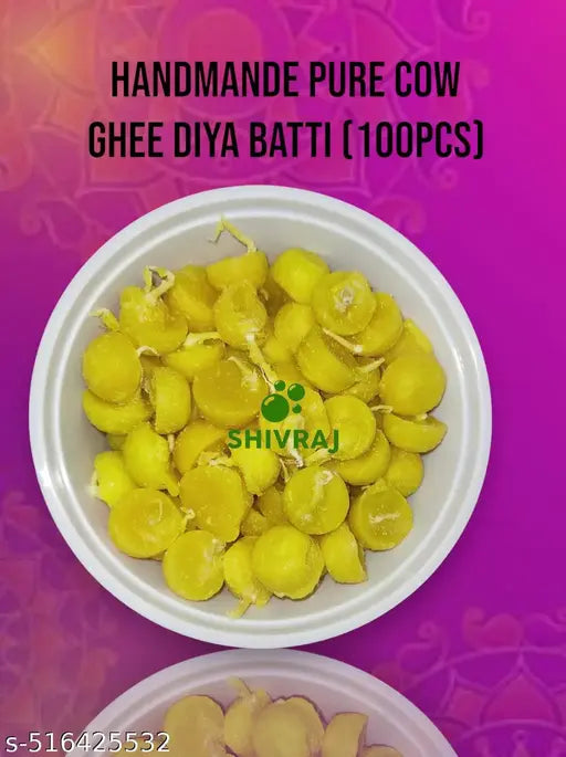 Pure handmande shivraj cow ghee diya batti (100pcs) for puja
