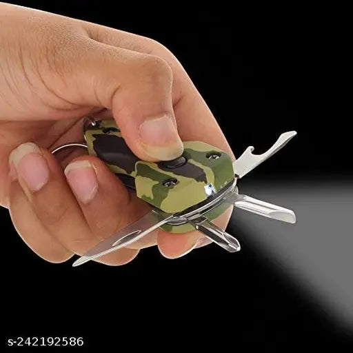 Stealodeal 6 in 1 Torch Multi-Tool Keychain (Green (Army))