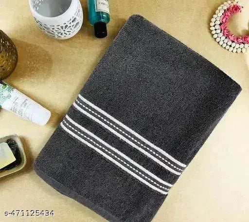 Cotton Bath Towel Large Size Soft Fade Resistant 350 GSM 70*140 Dark Grey