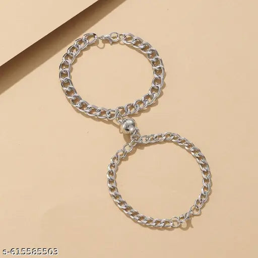 Zaphariq 2 Pcs Mutual Attraction Relationship Matching Ball Shape Magnet Bracelet For Men and Women