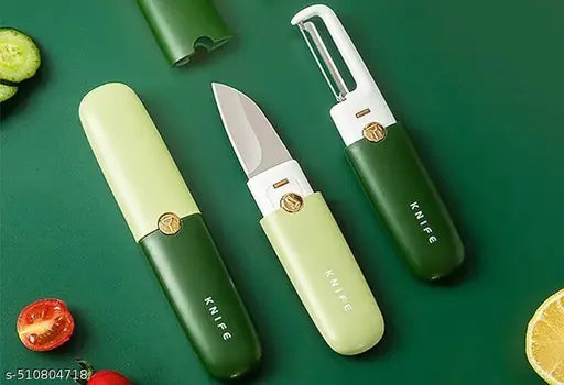 Smrddhi Peeler Green Stainless Steel Sharp Smooth Vegetable Fruit Peelers for Kitchen Ideal for Potato Cucumber Carrot Scrapper Double Edge Serrated (Peeler- Green 2 in 1)